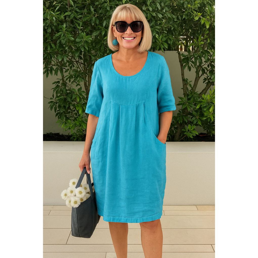 Women's Short Sleeve Summer Dress Loose Fit - Fashinoza