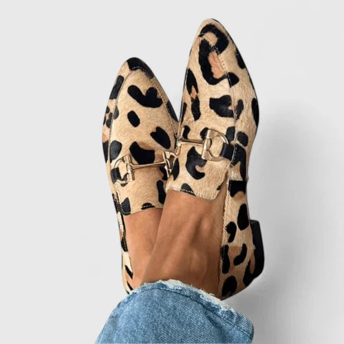 Women's Pointed Loafers Animal Print - Fashinoza