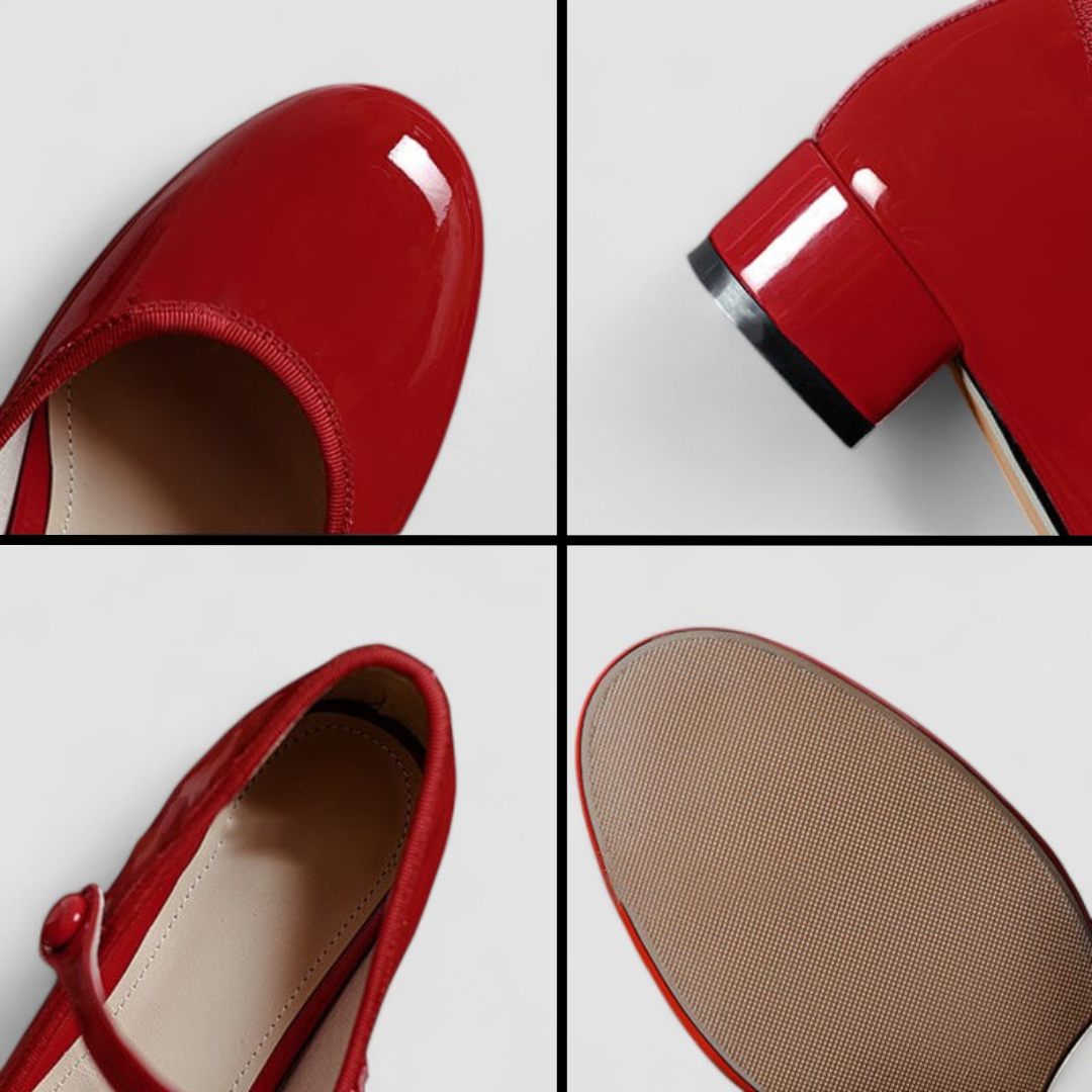 Women's Block Heel Mary Jane Shoes Closed-Toe