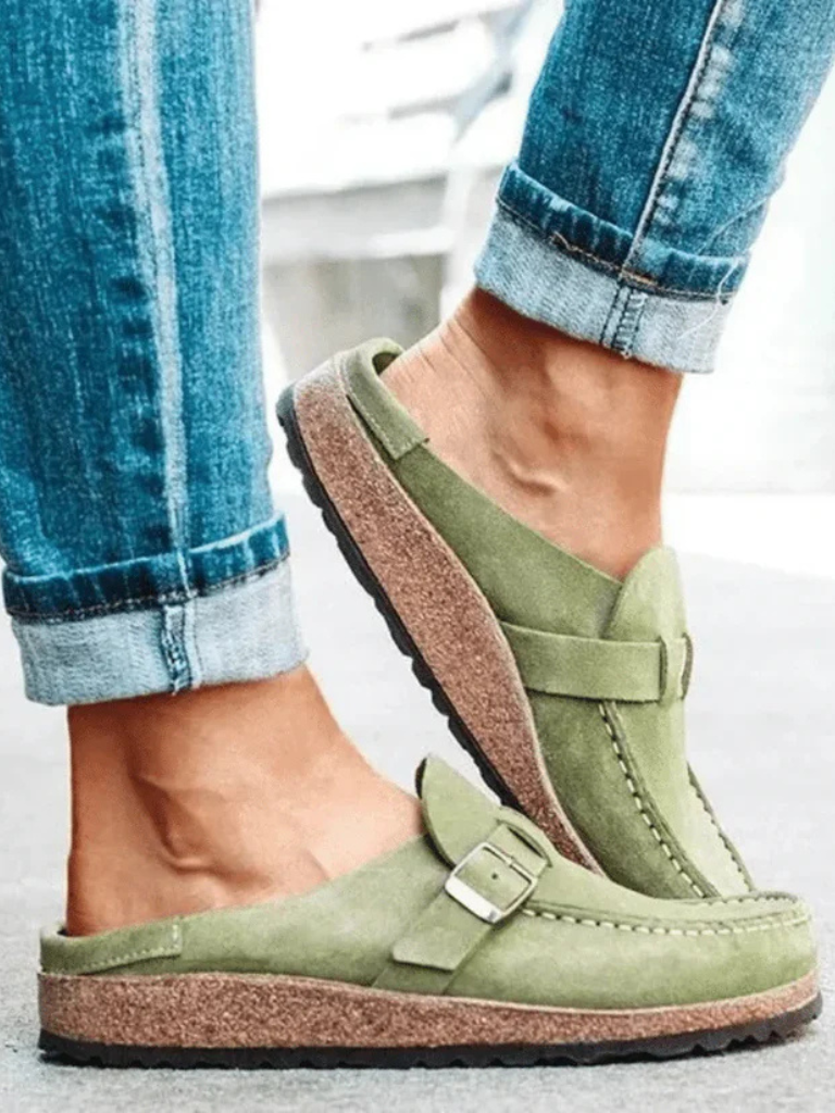 Women's Slip-On Loafers Buckle Strap