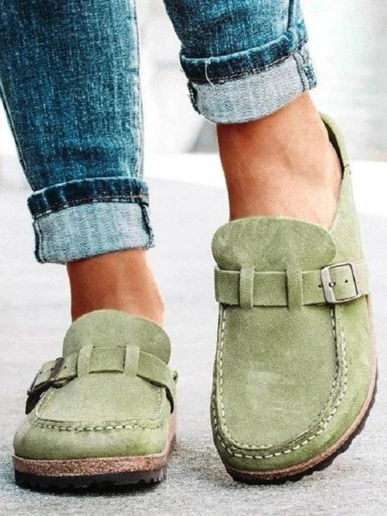 Women's Slip-On Loafers Buckle Strap - Fashinoza