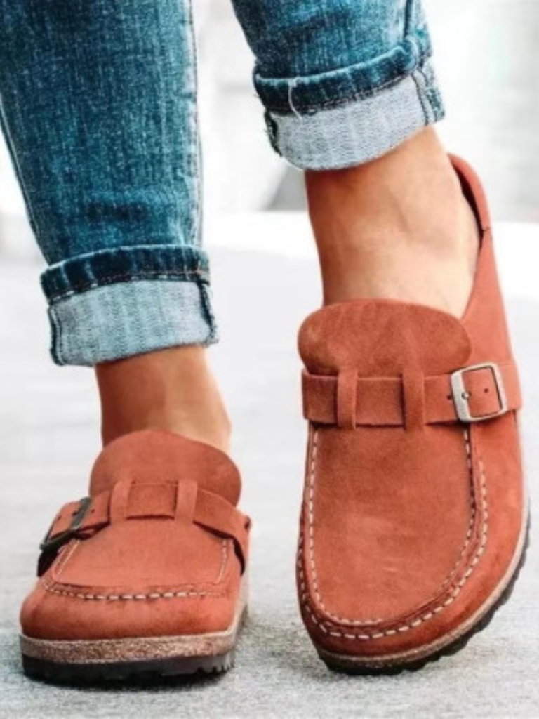 Women's Slip-On Loafers Buckle Strap