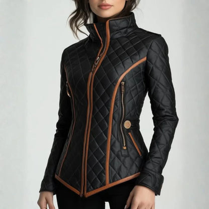 Women’s Tailored Quilted Stand-Collar Jacket