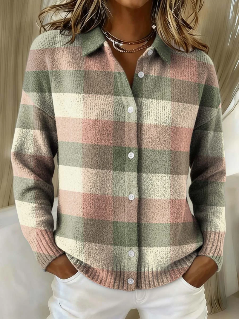 Checkered Women's Blouse - Fashinoza