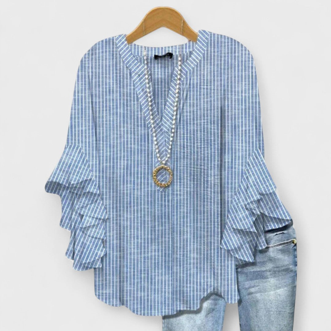 Women's Flowy Ruffle Sleeve Blouse
