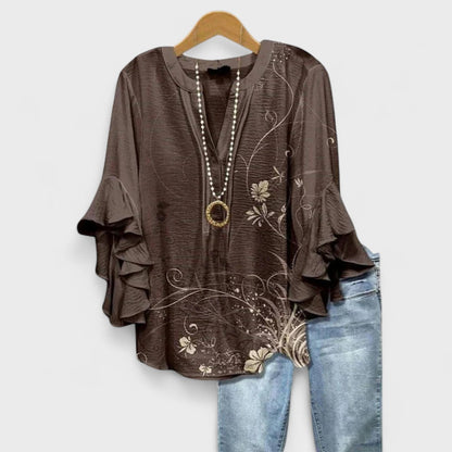 Women's Flowy Ruffle Sleeve Blouse