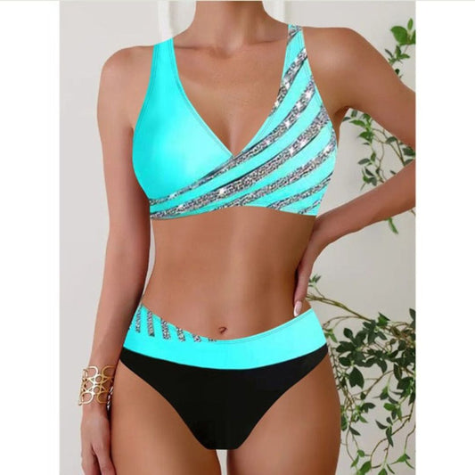 Women's Halter Printed Swimsuit Beachwear - Fashinoza