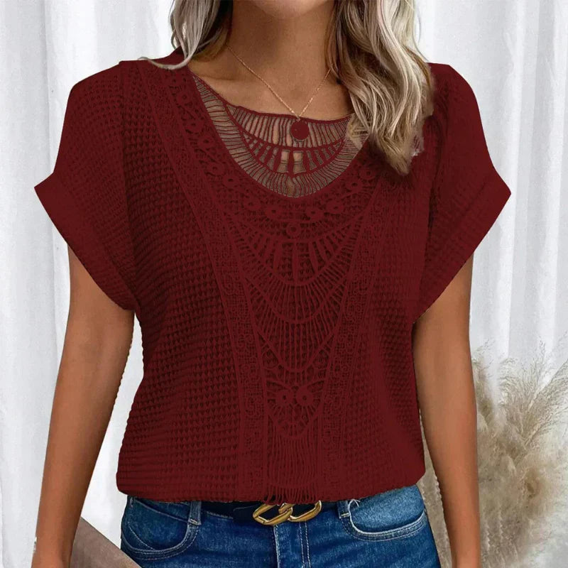 Women's Round Neck Lace Trim