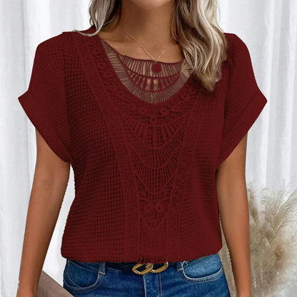 Women's Round Neck Lace Trim
