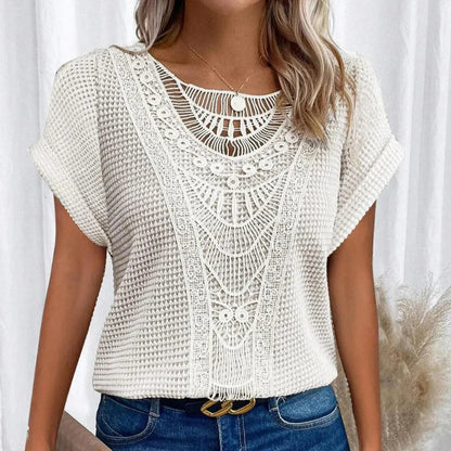 Women's Round Neck Lace Trim