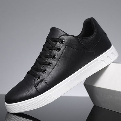 Men's Low- Lace-Up Sneakers White Sole Casual
