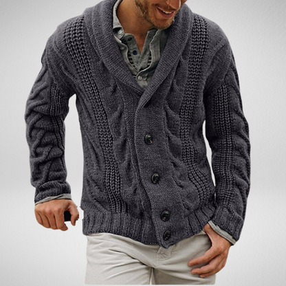 Men’s Cable Knit Shawl Cardigan