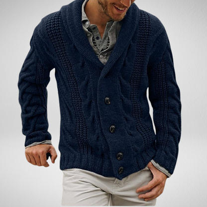 Men’s Cable Knit Shawl Cardigan
