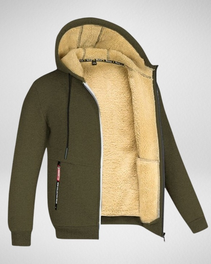 Men’s Winter Plush-Lined Zip Hoodie