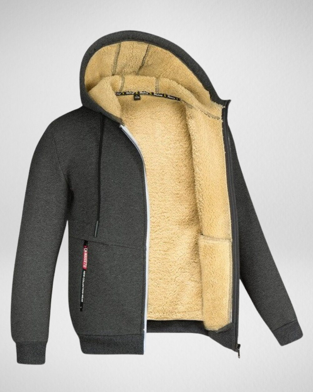 Men’s Winter Plush-Lined Zip Hoodie