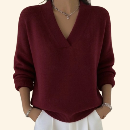 Women's Soft V-Neck Blouse - Fashinoza
