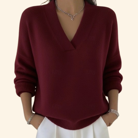 Women's Soft V-Neck Blouse - Fashinoza