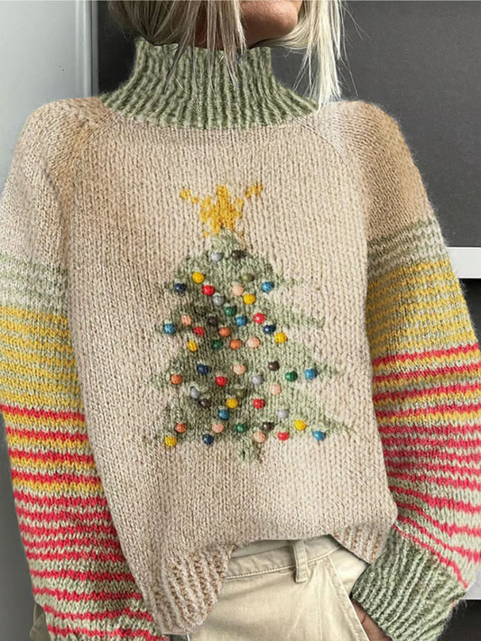 Women's Christmas Sweater Elegant Red - Fashinoza