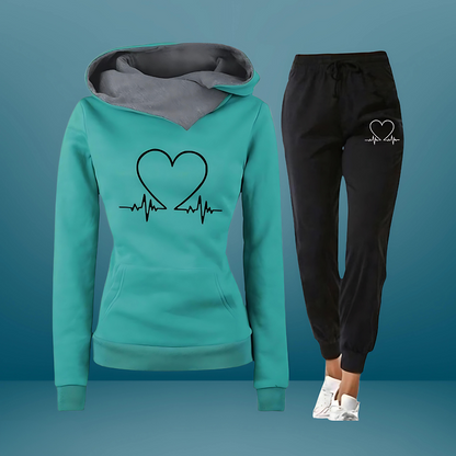 Women's Hoodie Tapered Pants Set