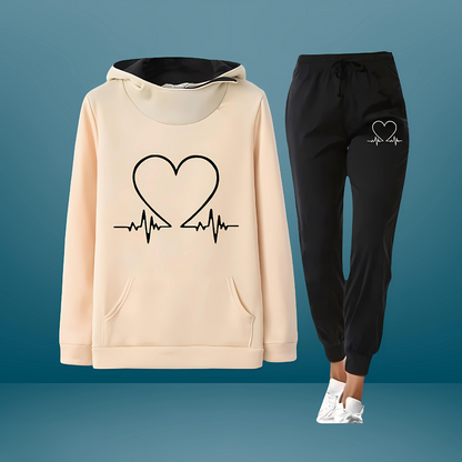 Women's Hoodie Tapered Pants Set