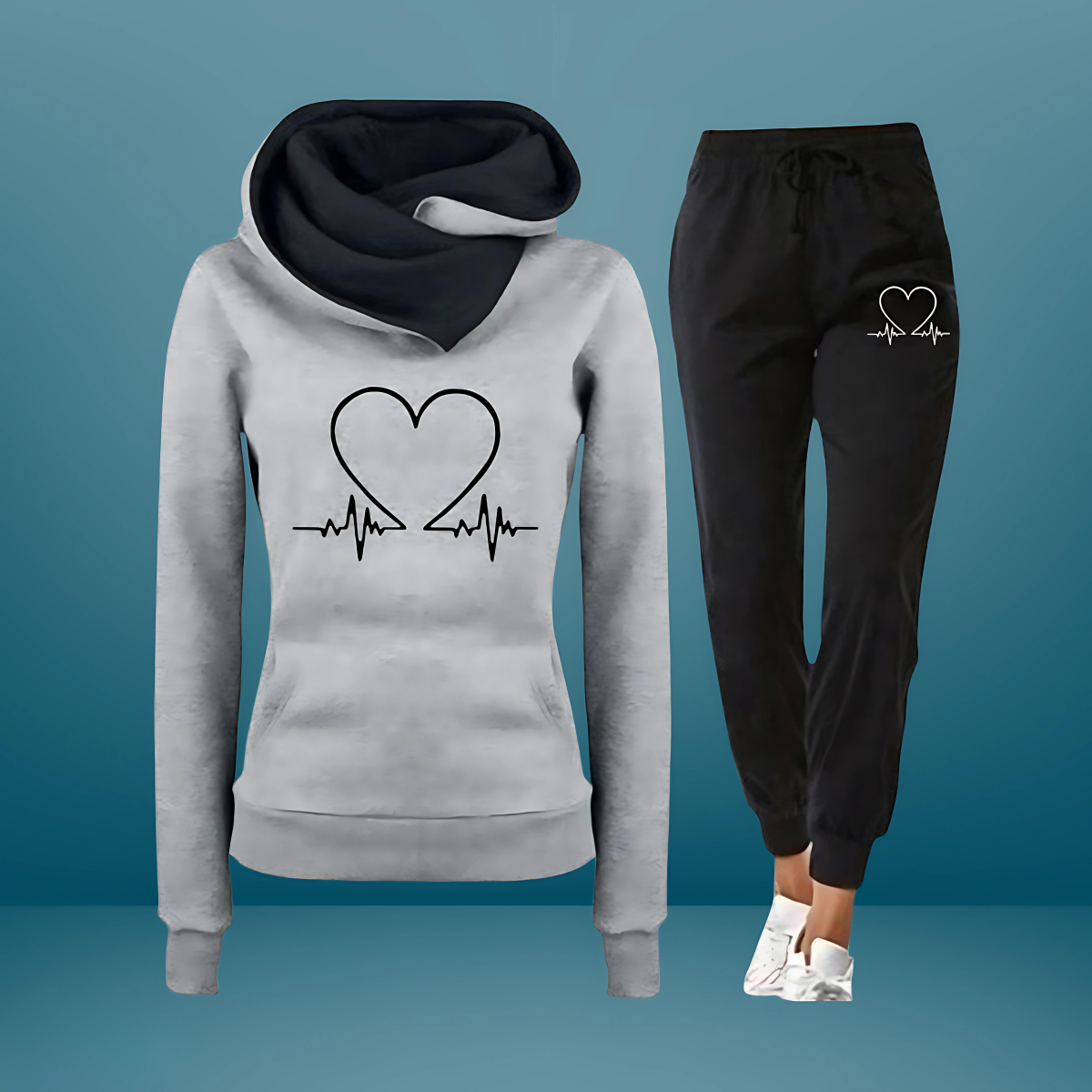 Women's Hoodie Tapered Pants Set