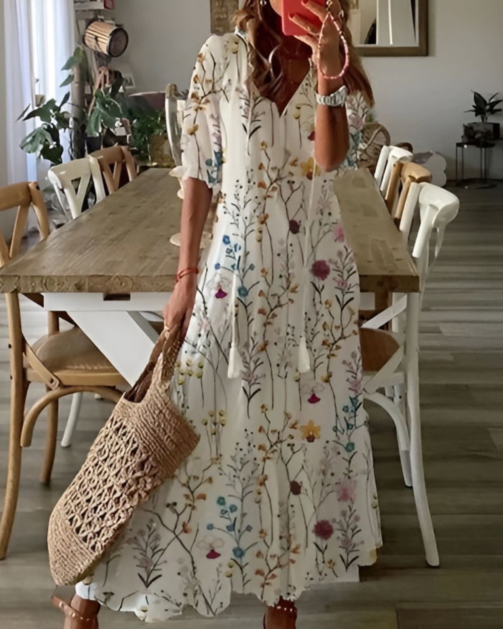 Women's Boho V-Neck Dress