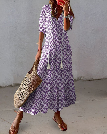 Women's Boho V-Neck Dress