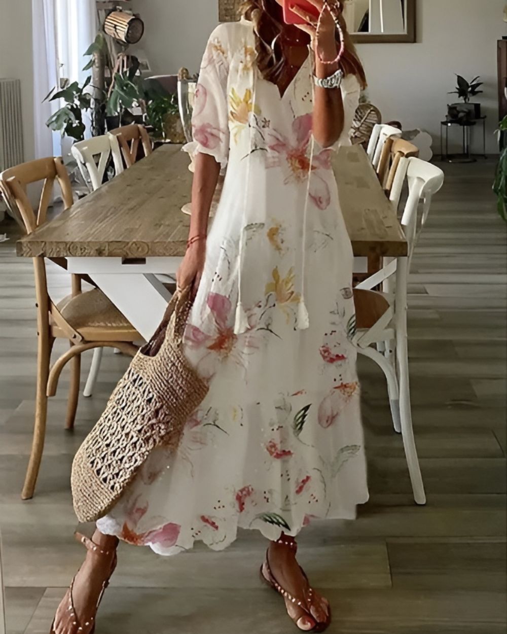 Women's Boho V-Neck Dress