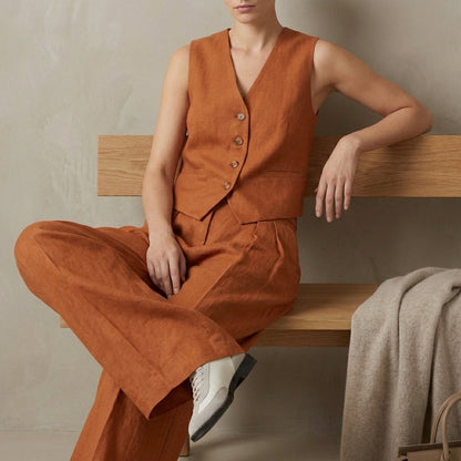 Linen Vest And Trousers Set