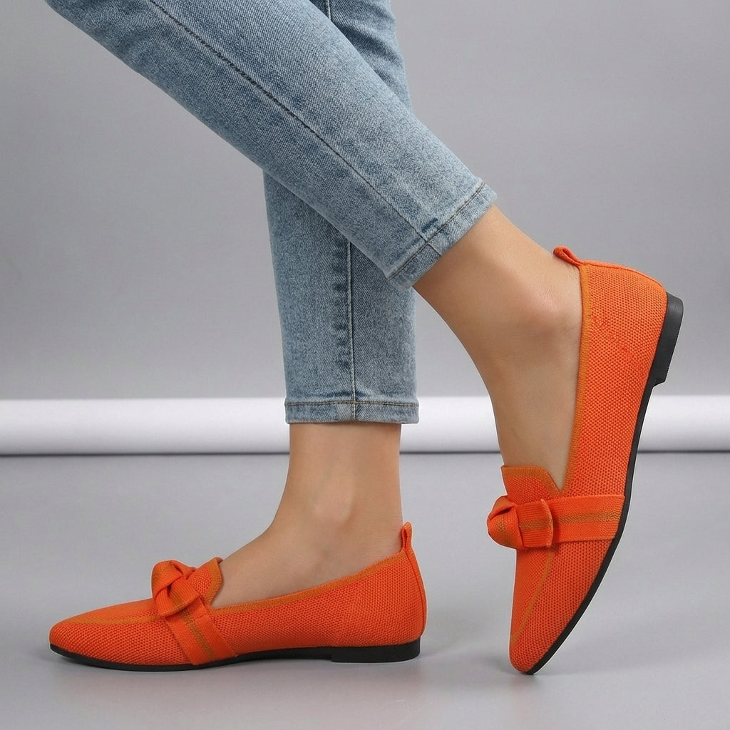 Women's Knitted Slip-On Loafers Pointed Toe