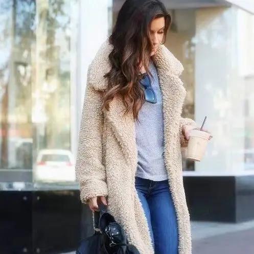 Women's Oversized Teddy Coat Warm Cozy - 
Fashinoza