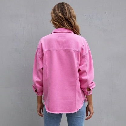 Maria | Women’s Distressed Denim Shirt Jacket