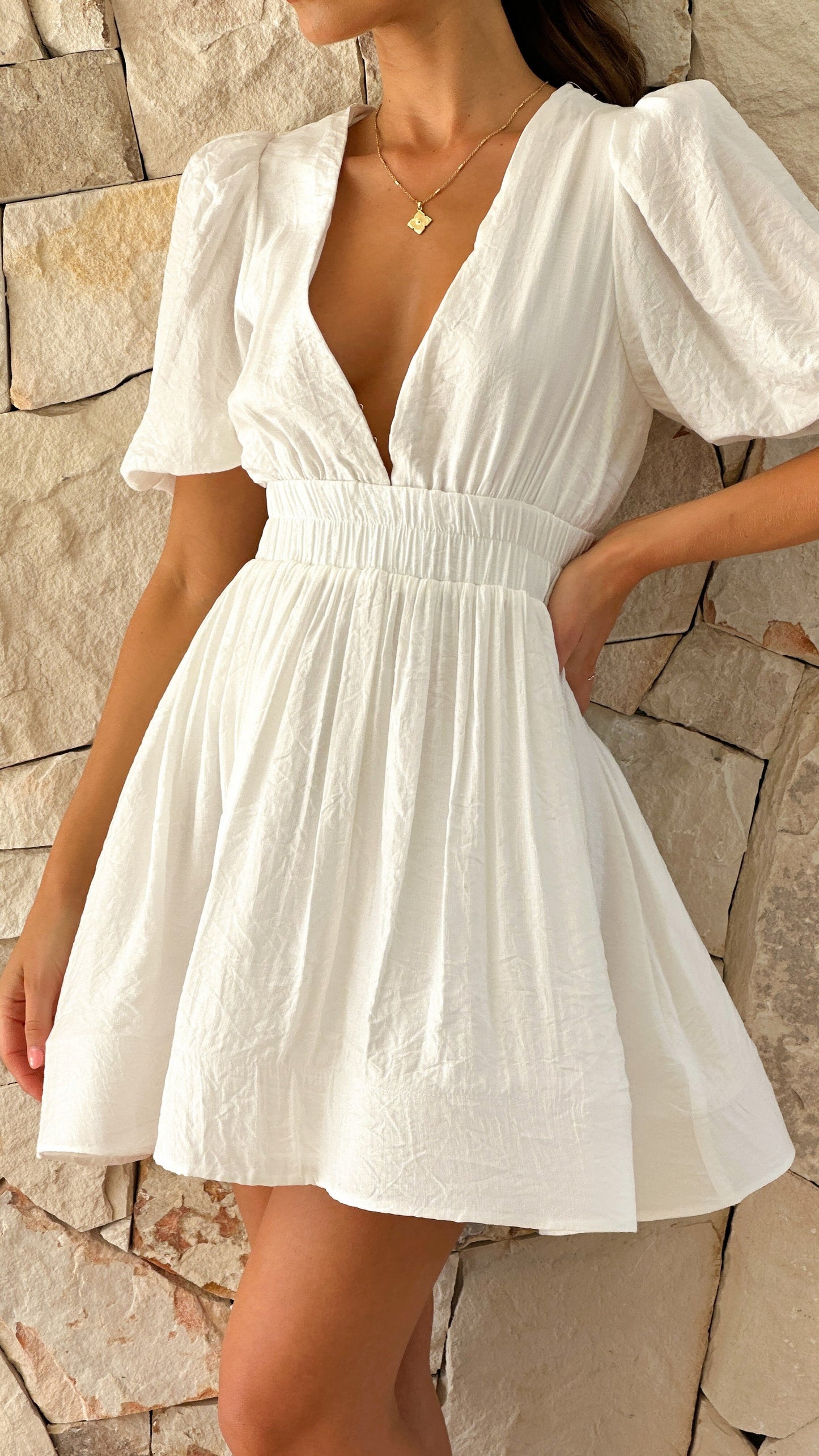 Spring Pleated Mini Dress