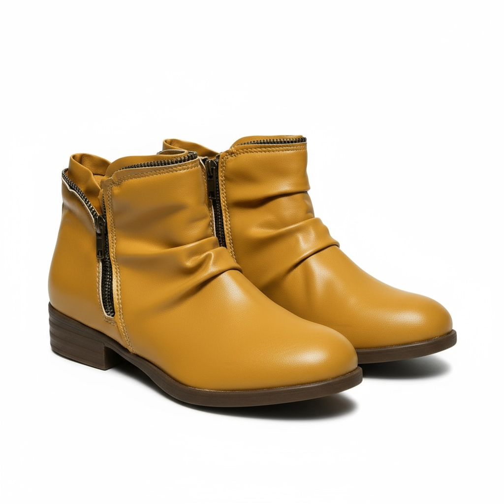 Women's Ankle Boots Rounded Toe Side Zipper