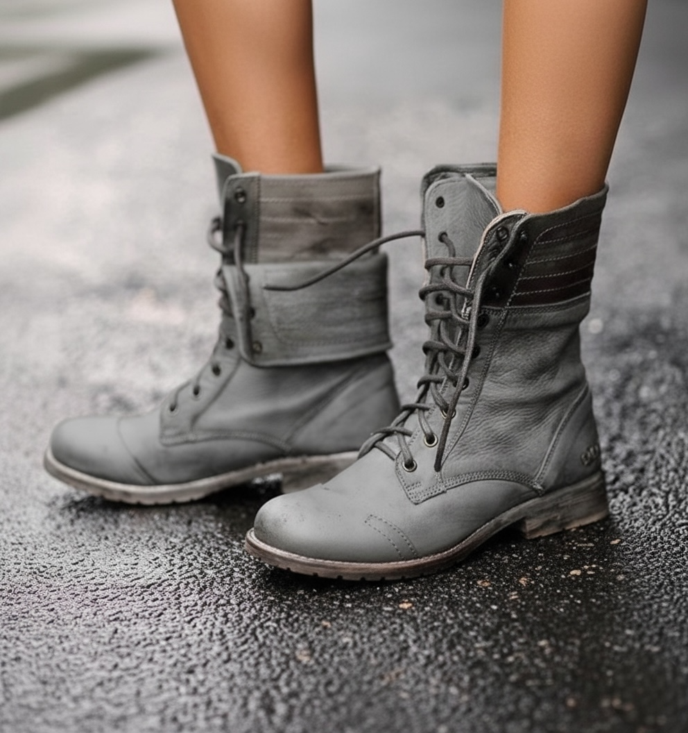 Women's Combat Ankle Boots Lace-Up