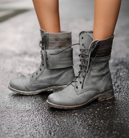 Women's Combat Ankle Boots Lace-Up