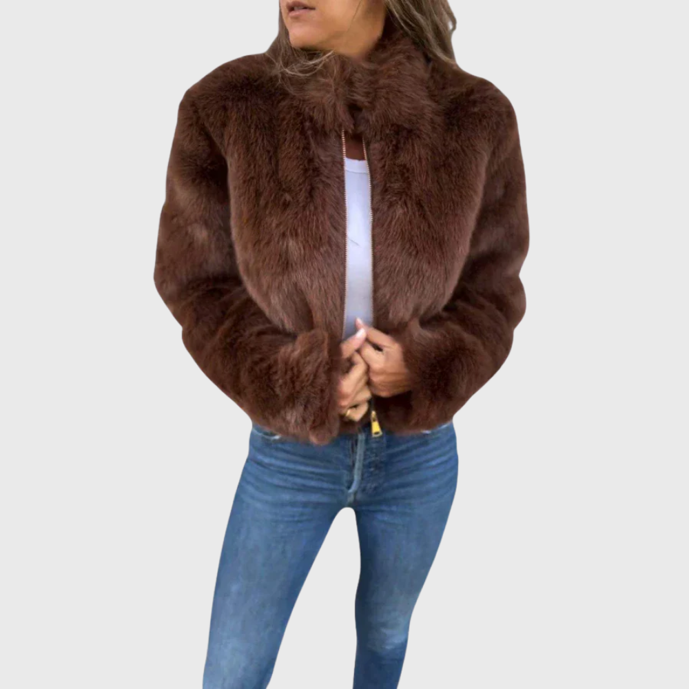 Women’s Plush Zip-Up Statement Jacket