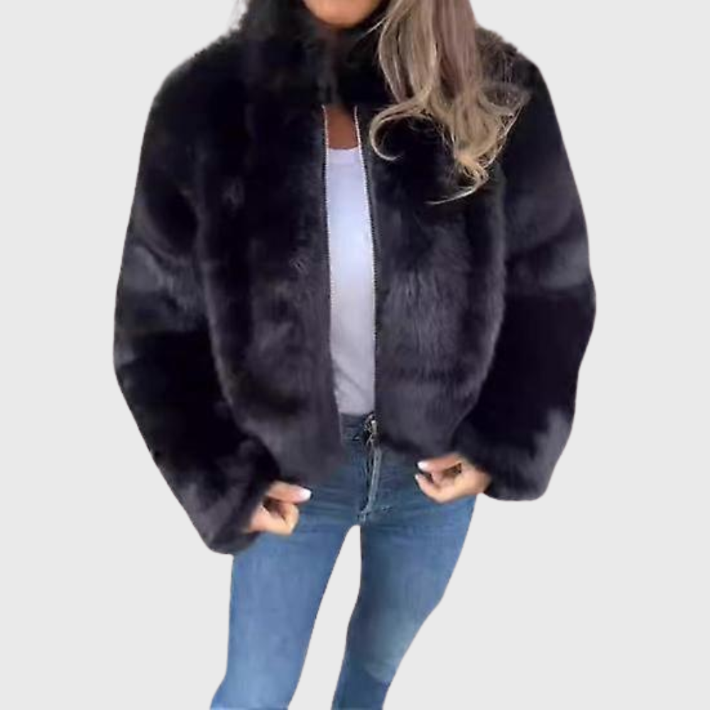 Women’s Plush Zip-Up Statement Jacket