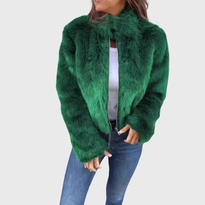 Women’s Plush Zip-Up Statement Jacket