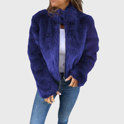 Women’s Plush Zip-Up Statement Jacket