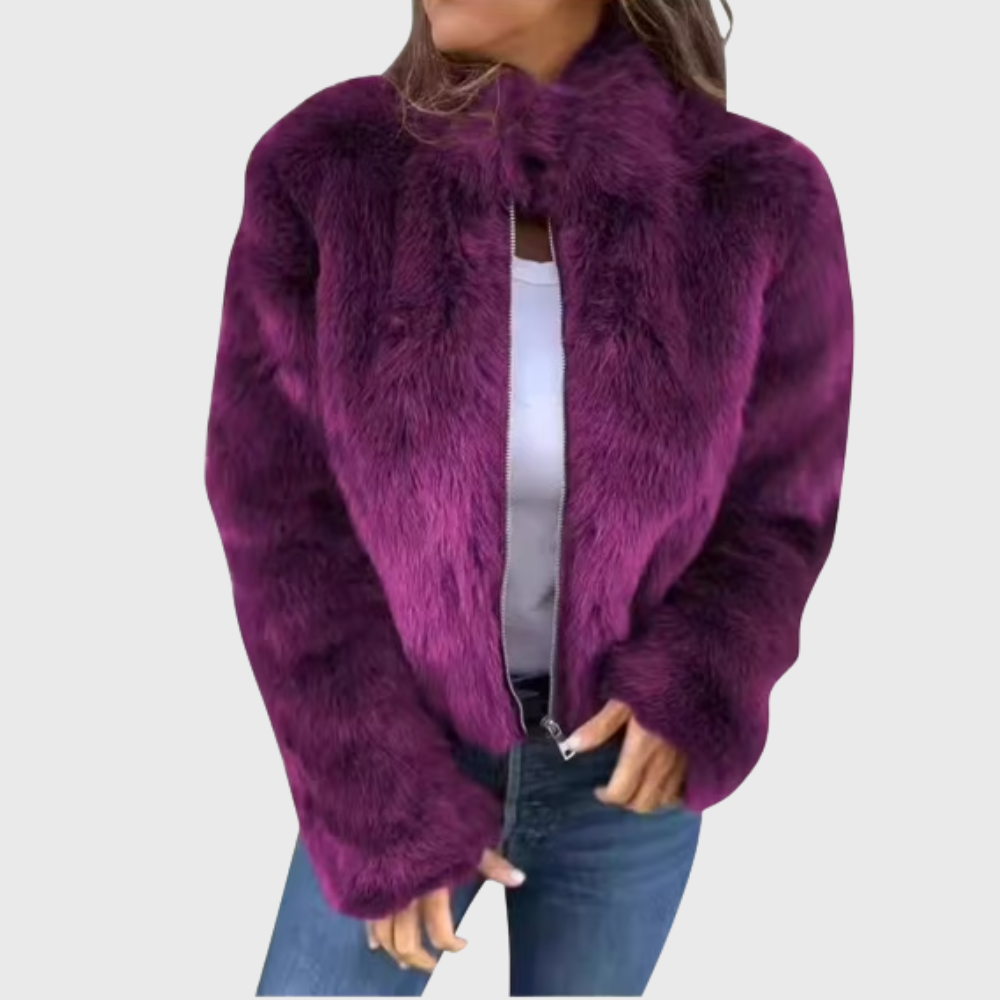Women’s Plush Zip-Up Statement Jacket