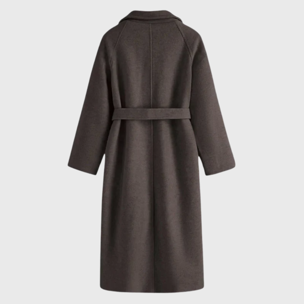 Women's Long Belted Wrap Coat Outerwear