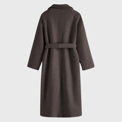 Women's Long Belted Wrap Coat Outerwear