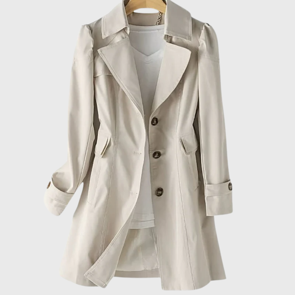Women's Single Breasted Button Coat - Fashinoza