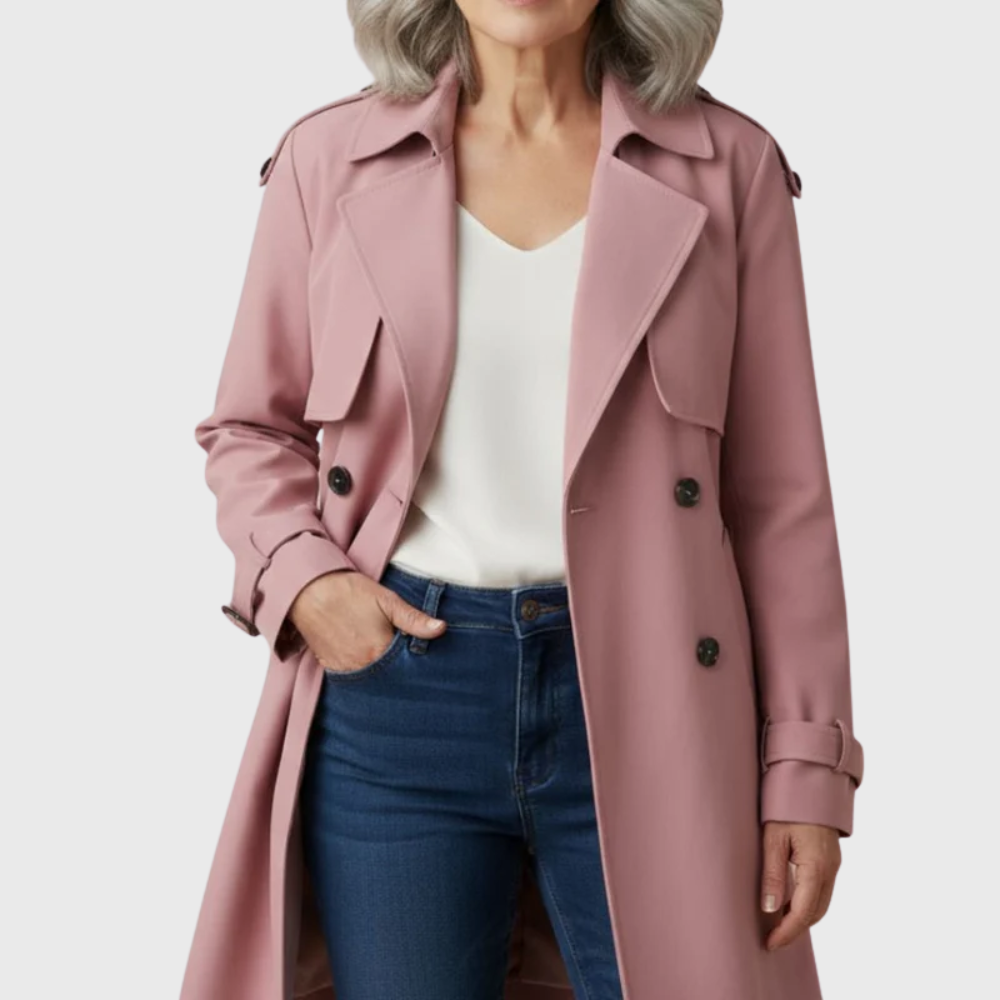 Women's Double Breasted Longline Trench Coat
