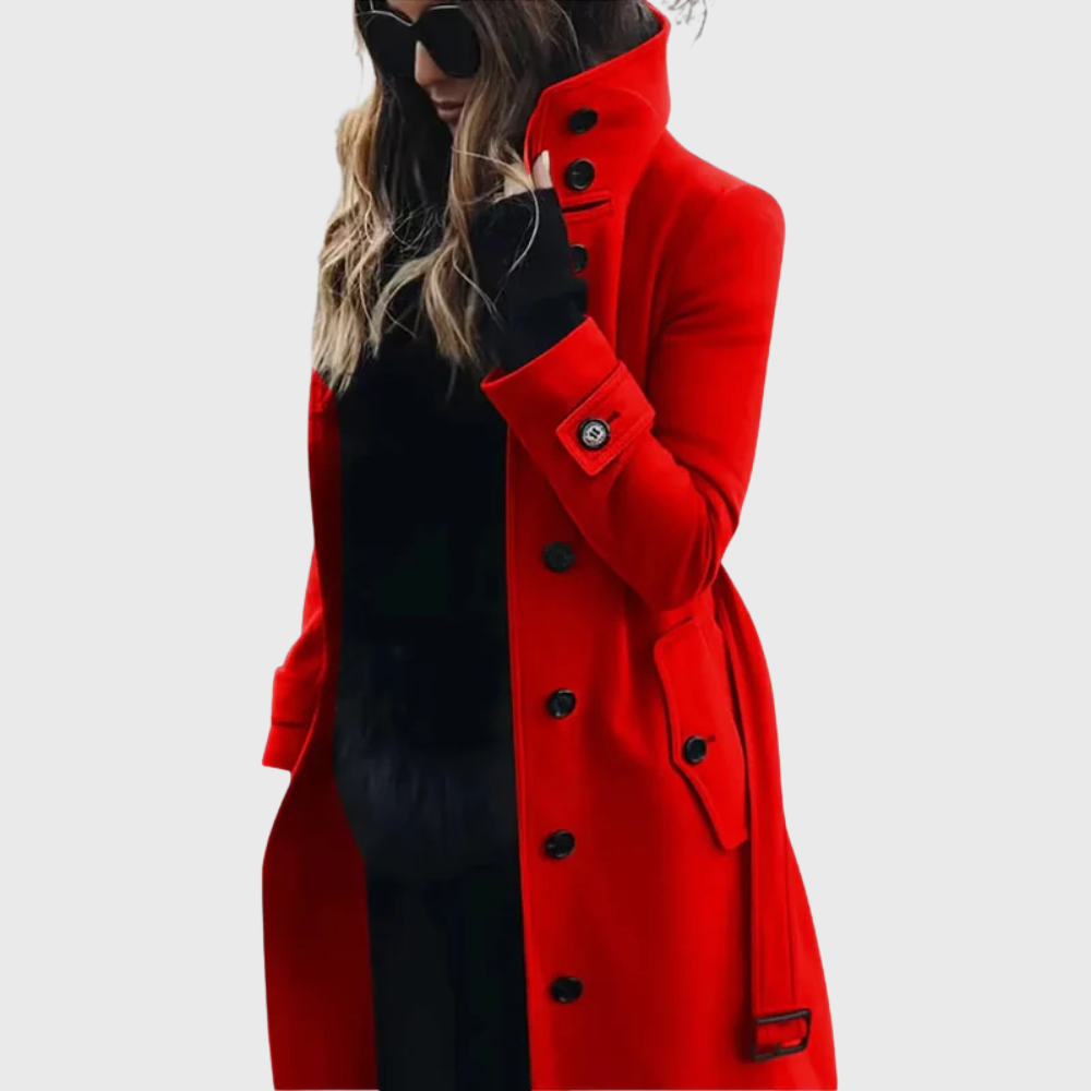Women's Stand Collar Front Button Coat