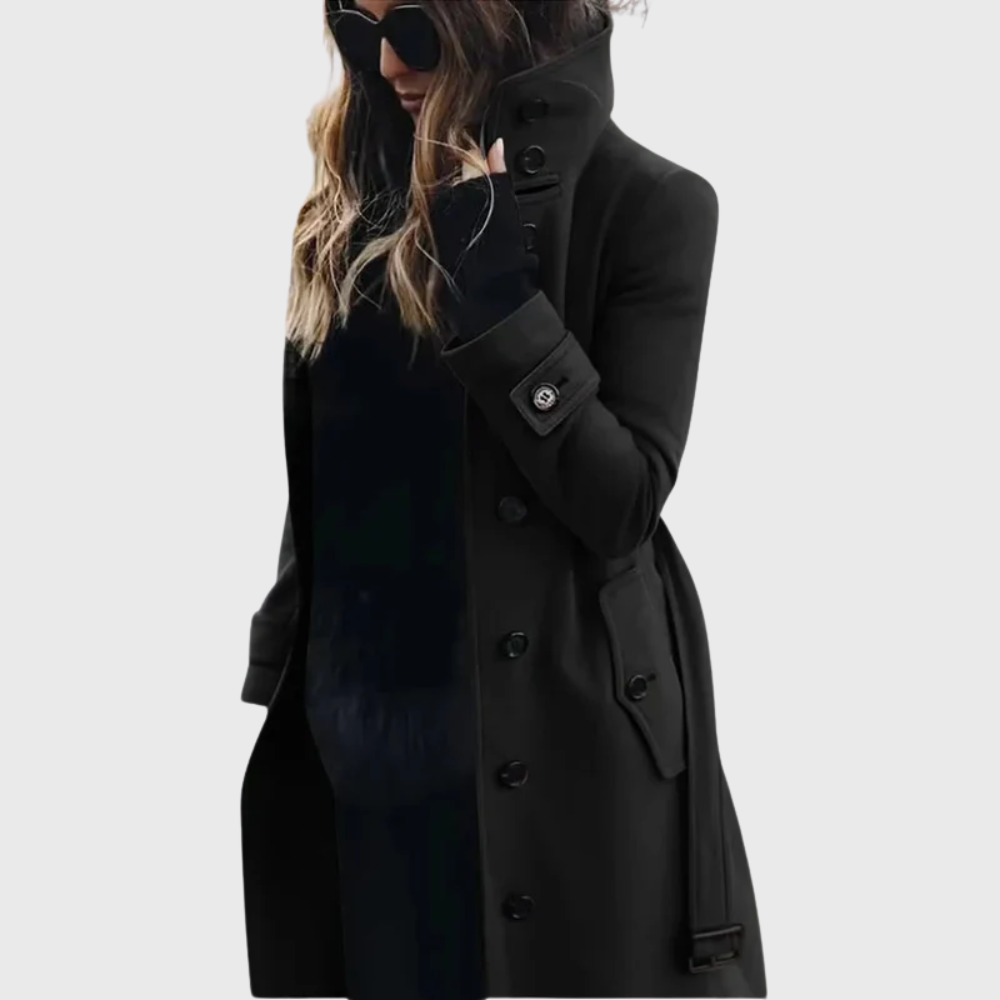 Women's Stand Collar Front Button Coat