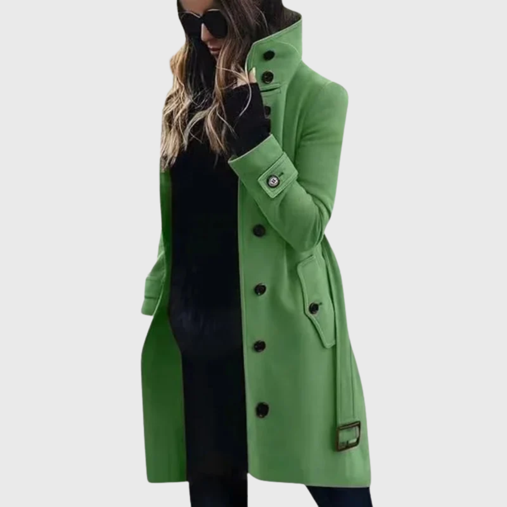 Women's Stand Collar Front Button Coat