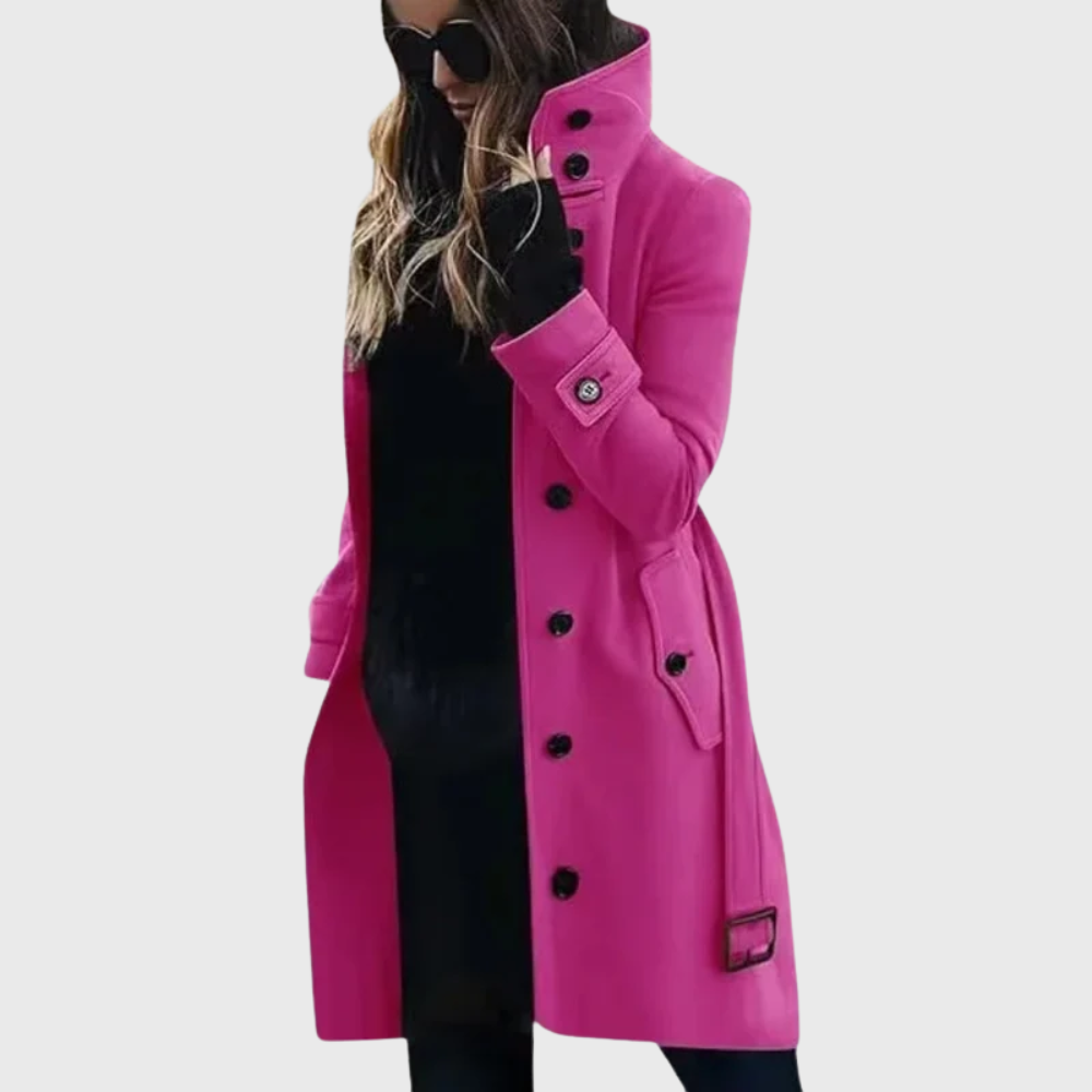 Women's Stand Collar Front Button Coat
