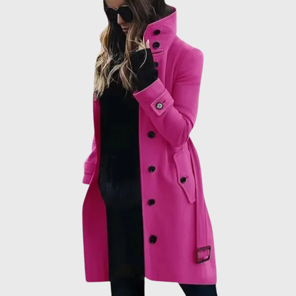 Women's Stand Collar Front Button Coat